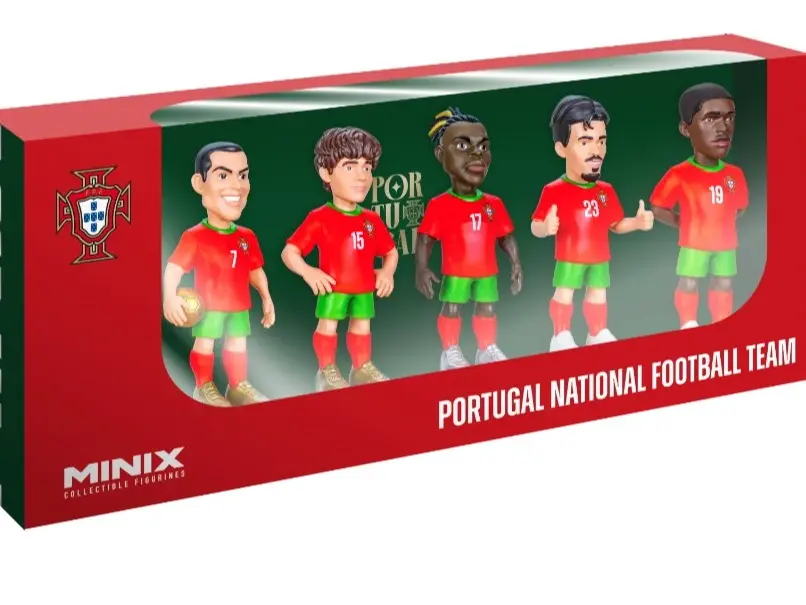 World Cup Portugal National Team 5-Pack – Official 7cm Football Collectible Set | Ronaldo, Vitinha, Neves, Leão, Nuno Mendes