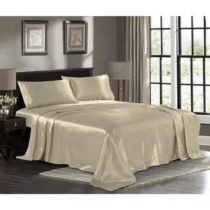 Sheets Full [4-Piece, Champagne Gold] Hotel Luxury Bed Sheets - Soft 1800 Microfiber Sheet Set, Wrinkle, Fade, Stain Resistant - Deep Fitted Sheet, Flat Sheet, Pillow