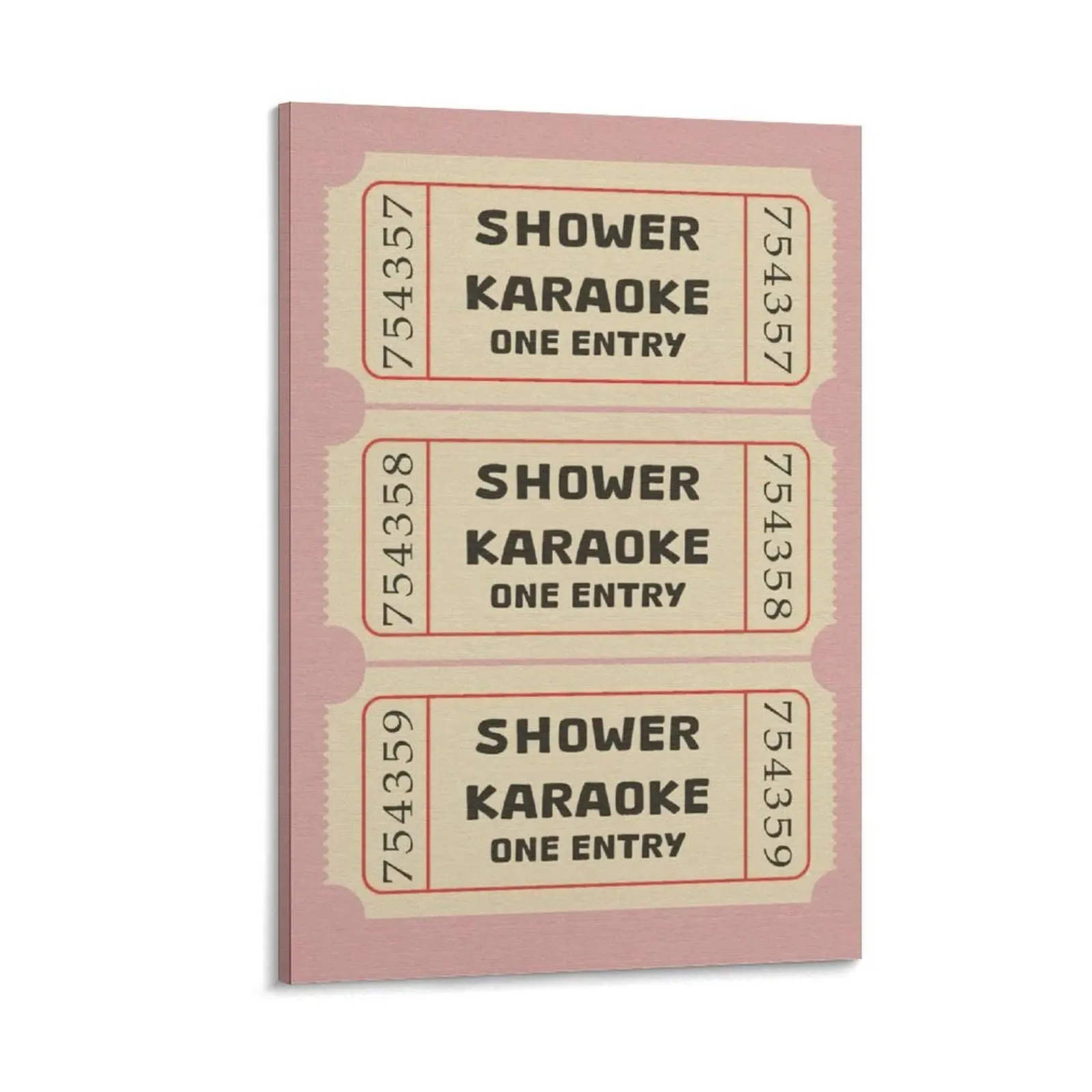 Shower Karaoke Ticket Print. Preppy Girly Bathroom Decor Posters. Trendy Retro Canvas Wall Art. Suitable for Decoration Anywhere. Poster Canvas Wall Art For Bedroom Decor Bar Office Room Decor Gift