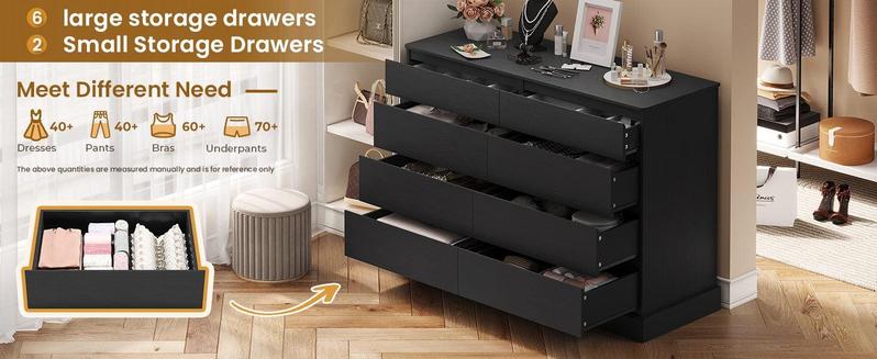 Sikaic 8 Drawers Long Double Dresser with Storage Organizer Organization Unique Bedroom Furniture