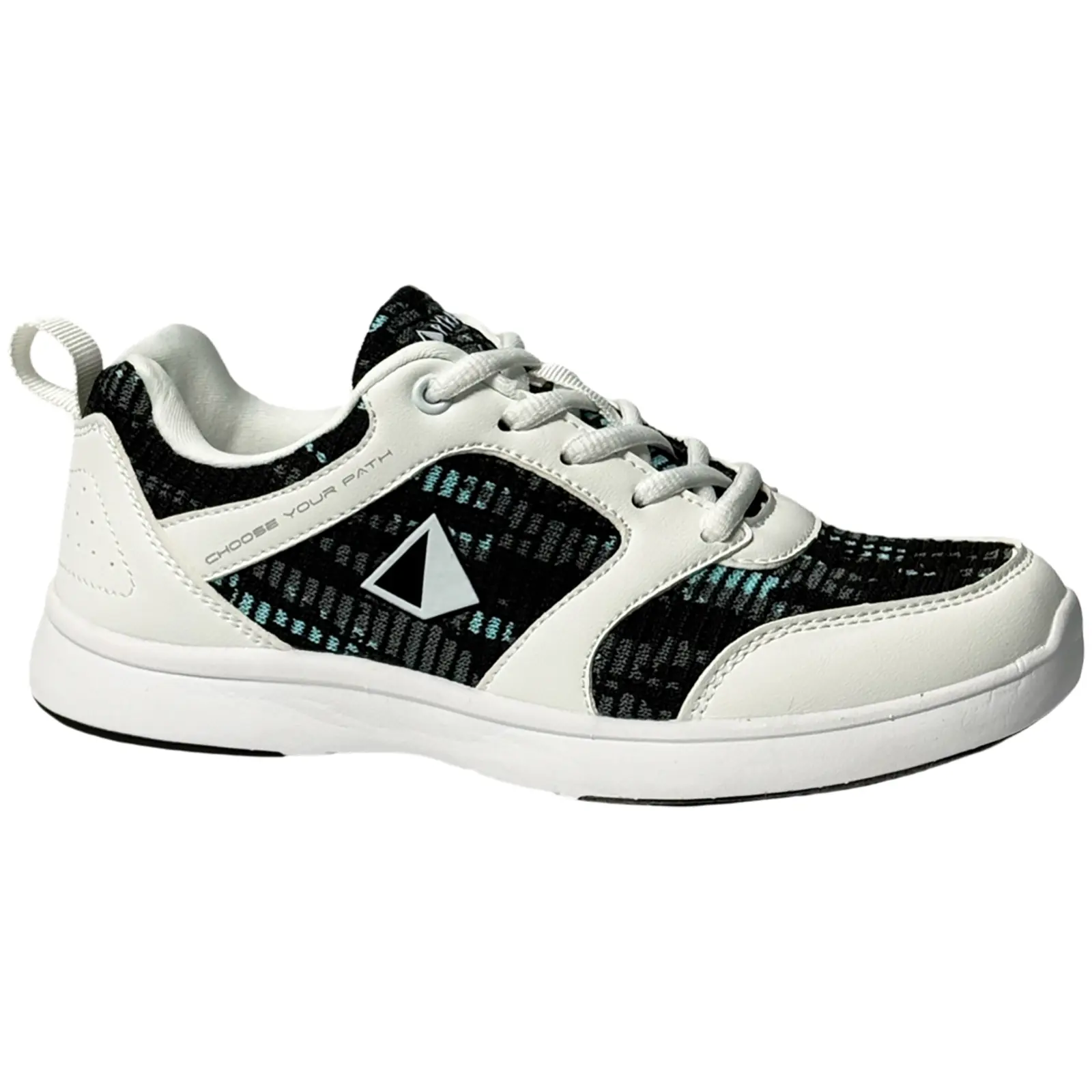 Pyramid Women's Path Lite Hybrid Mesh Bowling Shoes - Lightweight Athletic Footwear with Universal Soles for Comfort, White/Digital Sky Blue, Sports Shoes, Closed, Training, Sneaker, Casual, Chic