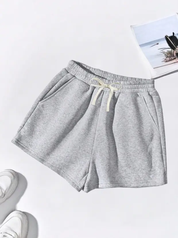 Summer men's and women's same regular thickened plain drawstring elastic waist casual 4-point straight-mouth sports shorts Fit Womenswear plan b shorts modest summer shorts shorts women sweat shorts baggyjorts
