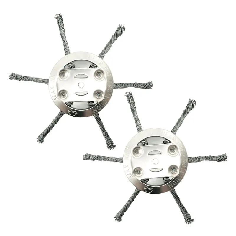 8/9inch Steel Wire Wheel Head Grass Trimmer Head Universal Weed Brush Fit Straight Shaft Brushcutter Removal Moss Rust