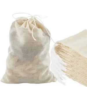 Pack of 40 Cheese Cloth Tea Bags, 15 X 10 Cm Spice Bags for Cooking with Drawstring, Spice Bags for Self-Filling Reusable, Cotton Bags for Cooking Soup, Soaking Medical Wine, Slag Filtration, Preparing Tea, Etc. Cheap Stuff, Christmas Crafts Coffee