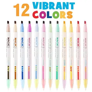 Magic Color-Changing Fluorescent Pens Set, Dual-Headed Dual-Color, Large Capacity Ink, Ideal for Diary, Cartoon, DIY, Drawing, Art Supplies, Art Markers Pen