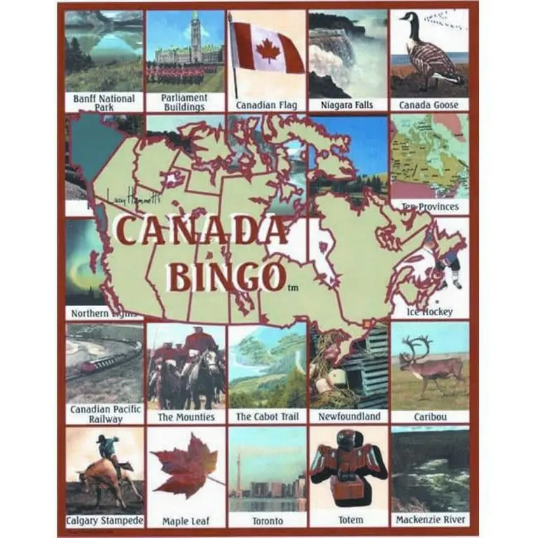 Lucy Hammett Canada Bingo 6 Picture Boards, 42 Cards & Bingo Chips, All Ages