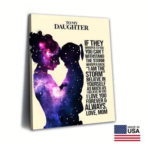 To My Daughter, You Are a Storm - Inspirational Wall Art Print, Home Decoration, Office Decoration, Inspirational Wall Art Decoration for Girls' Rooms and Bedrooms, Canvas Frame Ornaments Artistic Photo