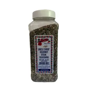 Bolner's Fiesta Uncle Chris' Gourmet Steak Seasoning 20 Ounce Shaker Flavor Spice for Meat Enhancing Your Cooking Experience