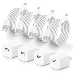 i Phone Lightning Charger，[MFi Certified] Phone Charger USB with Charging Cord 6 ft i Phone Charger Cable for i Phone 14 13 12 11 Pro/Pro Max/SE 2022/8/7/XS/XR/X/i Pad (4- Pack)