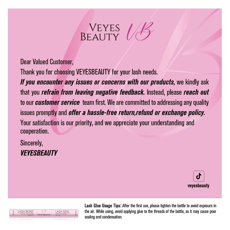VEYESBEAUTY VB-Ribbon Cluster Lashes Individual Lash Extensions Layered Wispy Faux Mink Lash Newbie's Five-Second DIY Mixed Length for Self Application Makeup at Home Cosmetic Eyelashes Extensions