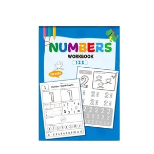 Kindergarten Cartoon Number Tracing Book, 32 Pages Dot Matrix Copybook, Writing Practice Pad, Control Pen Training, School Supplies, Tracing Preschool Books, Learning Materials