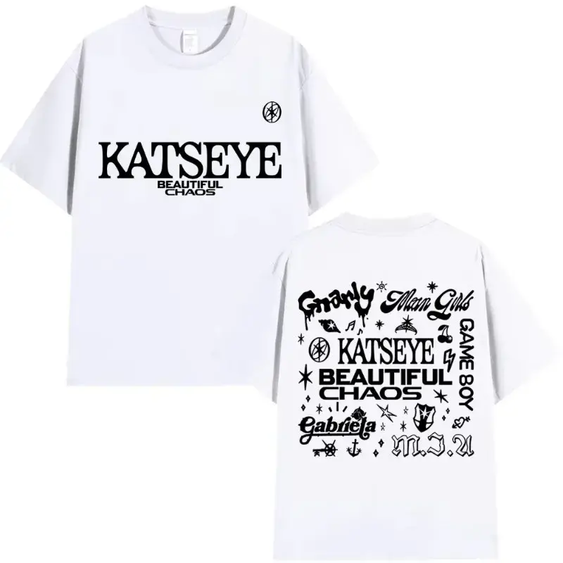 Korean Katseye Beautiful Chaos Tour T Shirt  Vintage Harajuku Fashion Y2K Men Women T-shirt Cotton Loose T Shirts Fans Gifts fit t-shirt fit t-shirt