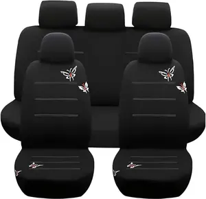 9PCS Full Set Car Seat Covers, Automotive Front and Rear Split Bench Protector Cover Set, Light Breathable Durable Washable, Airbag Compatible, Universal for SUV, Truck, RV, Van, Sedan