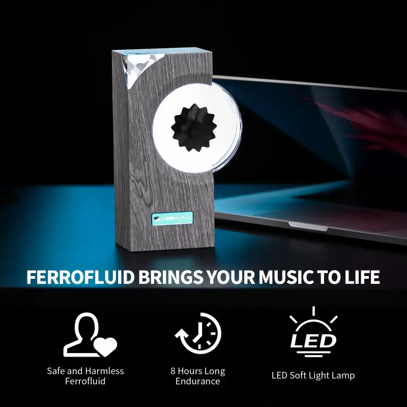 DANCING Ferrofluid Display Lamp, Ferrofluid with Music Rhythm, Ferrofluid Speaker Music Mate, Desktop Decor, Teenager Gifts, Computer Desktop Home Office Decor, Relaxation, Party, Music,PC Peripheral