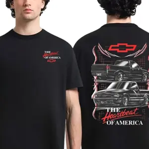 Chevrolet S-10 Heartbeat of America T-shirt, Sweatshirt, Hoodie - Car Lover Tee, Full Colour, 100% Cotton Unisex Tee Made in USA  A