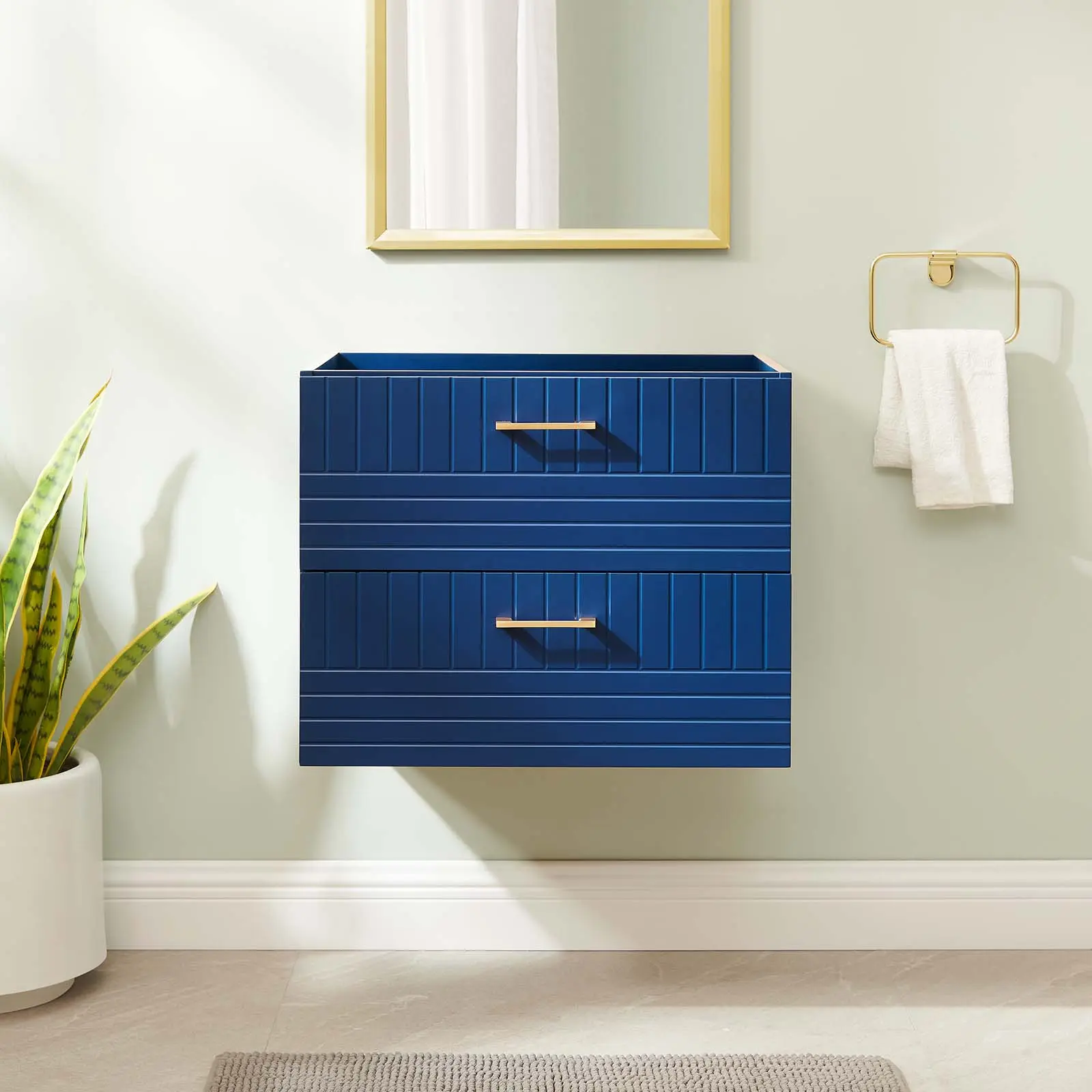 Modway Daybreak 24" Wall-Mount Cabinet - Blue Bathroom Sink Fixture, Bathroom Organizer for Home Improvement, Organizing, Storage Organizer