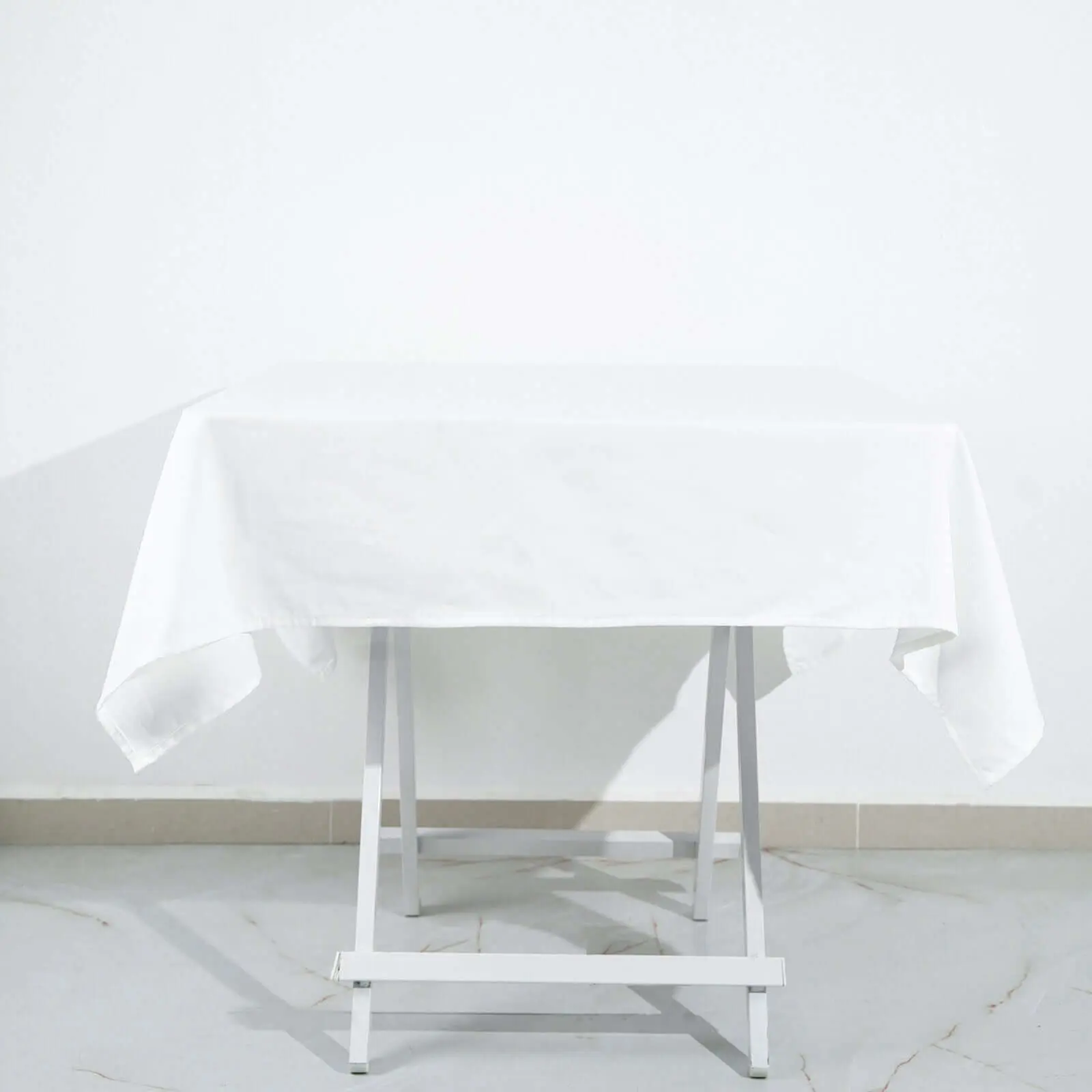 100% Cotton Square Tablecloth - 54"x54" White, Soft, Breathable Outdoor Table Cover for Birthday, Wedding Use - Not Pre-Shrunk