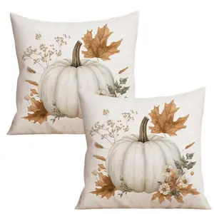2pcs, Autumn Pumpkin Throw Pillow Covers, Bohemian Farmhouse Decor, Cushion Cover Decoration for Couch Sofa, Room Decor and Bedroom Decor, Single Sided Printing, No Pillow Core