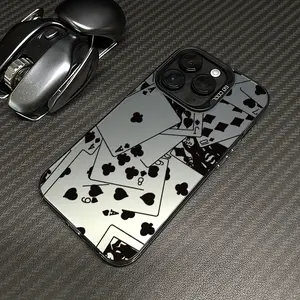 Playing Cards Pattern Case for iPhone 16 Pro Max 15 Plus 14 13 12 11 XS XR Matte Shockproof Anti-Scratch Stylish Smartphone Cover Gifts for women men girls boys