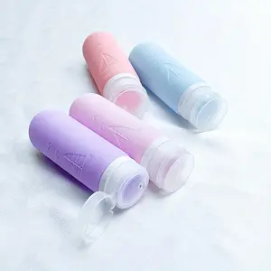 4pcs Refillable Shampoo Shower Gel Travel Bottles Set For Toiletries Body Wash Liquid Lotion Bottle, Leakproof Squeezable Containers, Plastic Dispensing Bottle