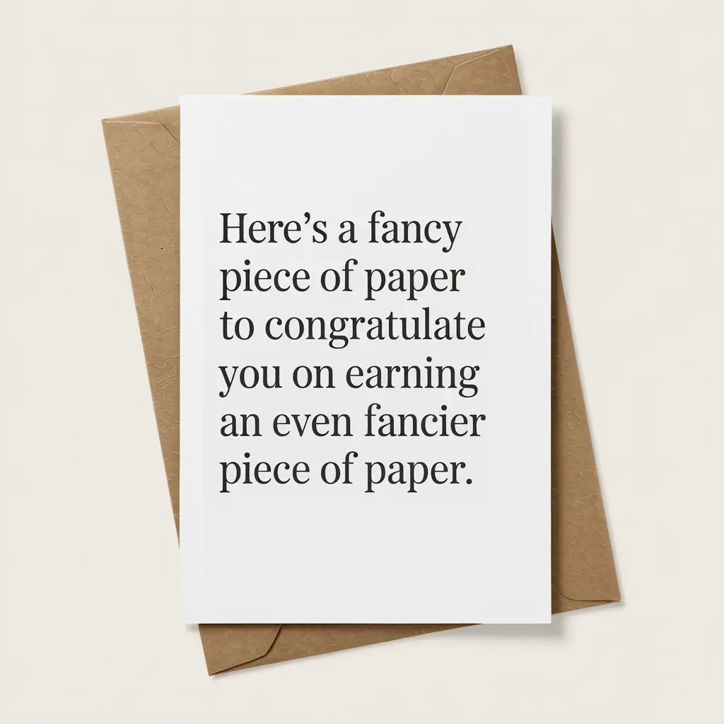 Congratulations Greeting Card - Humorous Design for Graduations & Achievements - Blank Inside with Envelope
