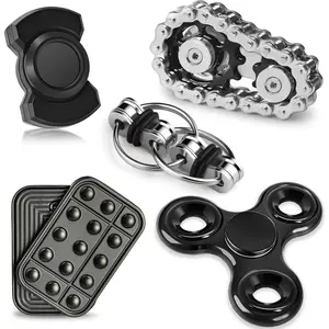 5 Pcs Fidget Toys Adults & Teen Metal Fidgets Spinner Easter Basket Stuffers for Teen Boys Magnetic Slider Cool Gadgets Office Desk Toy Stress Relief Sensory Items for Autism ADHD Anxiety Gifts