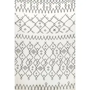 Tribal Striped Washable Shag Area Rug