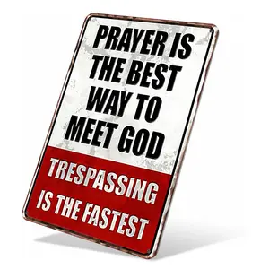 Metal No Trespassing Signs Private Property Funny, Posted Signs No Trespassing for Home Yard Garden Door Wall Metal Sign