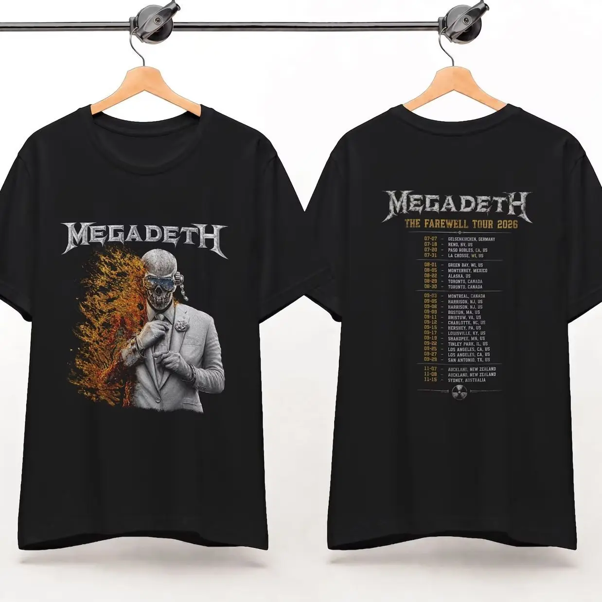 Megadeth Farewell Tour 2026 Vintage Band Tee Retro Metal Unisex Graphic Shirt Concert Apparel 7Z5