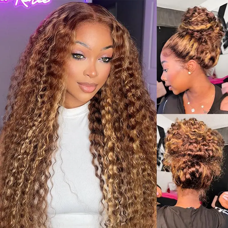 【 Effortless Spring/Summer Curls 】Hot Selling 360 Wig P4/27 Highlight Ombre Color Ashimary Invisi-Strap 360 Skin Lace Wig Water Wave Glueless Human Hair Pre Plucked#summerwins,summerhairstyles