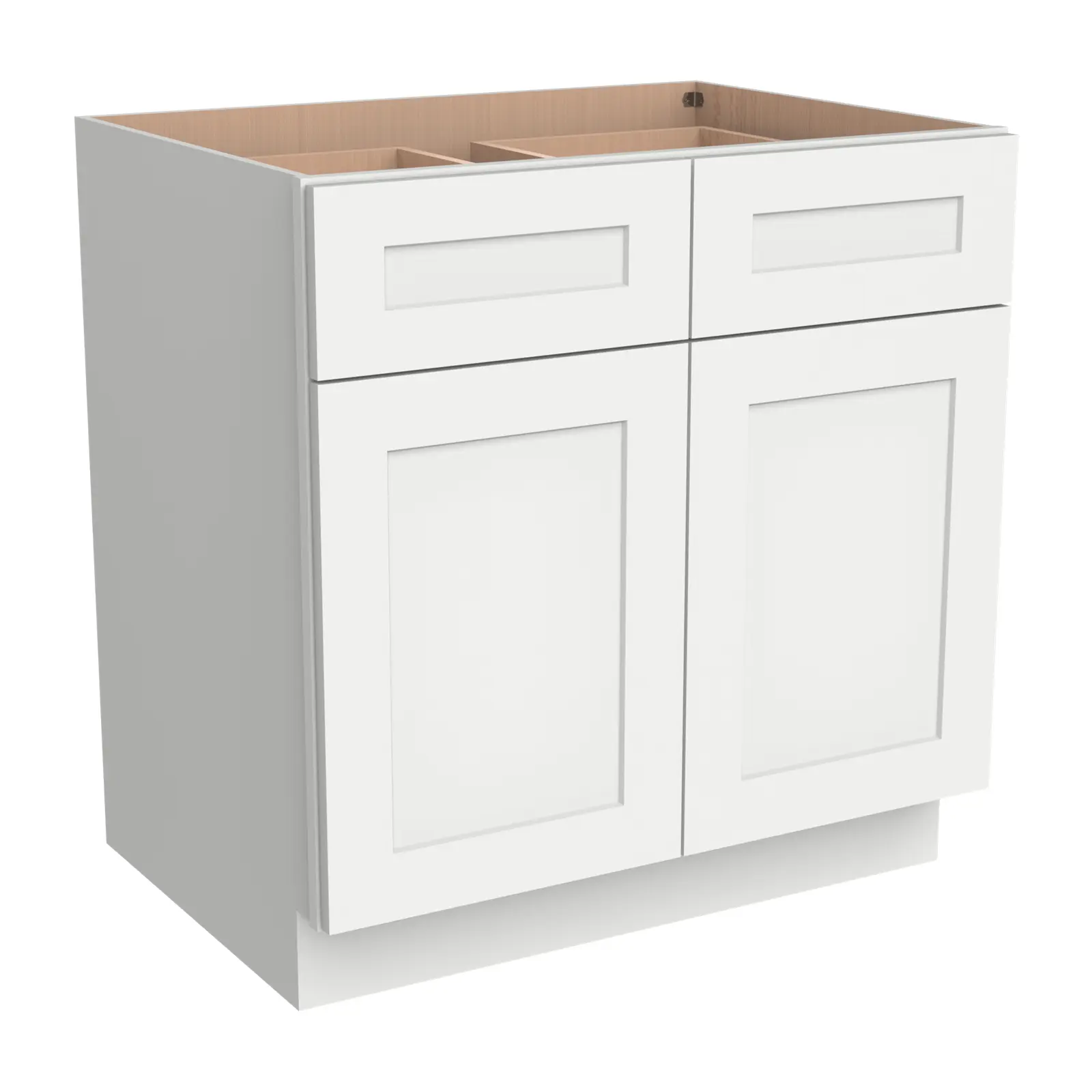 Shaker RTA Solid Wood Cabinet Suitable for Kitchen Bathroom Bedroom and Office with 2 Doors 2 Drawers
