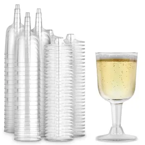Stock Your Home 5 oz Clear Plastic Wine Glass (80 Pack) - BPA Free & Recyclable - Shatterproof Wine Goblet - Disposable & Reusable Cups for Champagne, Dessert, Food Samples, Catering, Weddings