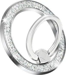Magnetic Phone Ring for MagSafe Grip [Super Magnet] Stylish Twinkle Ring Holder Stand with, Mag Safe Accessory for iPhone 16/15/14/13 Pro Max Plus, Silver