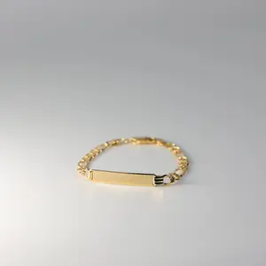 14K Gold Baby ID Bracelet Figaro Link Chain 5MM - Model AB0228