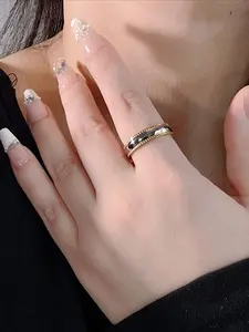 1pc Minimalist Stainless Steel Ring, Suitable for Women's Daily Wear, Versatile and Fashionable, with Ins Style Design