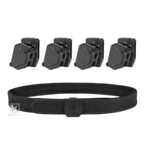 KRYDEX IPSC USPSA IDPA Outer&Inner  Belt & 4 pcs Speed Pistol  Multi-Angle Speed Mag Pouches Set black adjustable