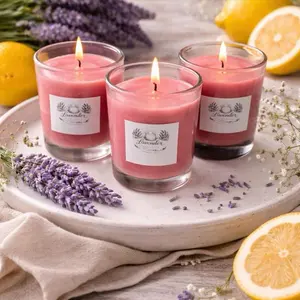 Lavender Sunshine Candle Decor Decoration Wick Hand-Poured Long-Lasting Clean Burn Relaxing Aroma Fragrance for Bedrooms Living Rooms