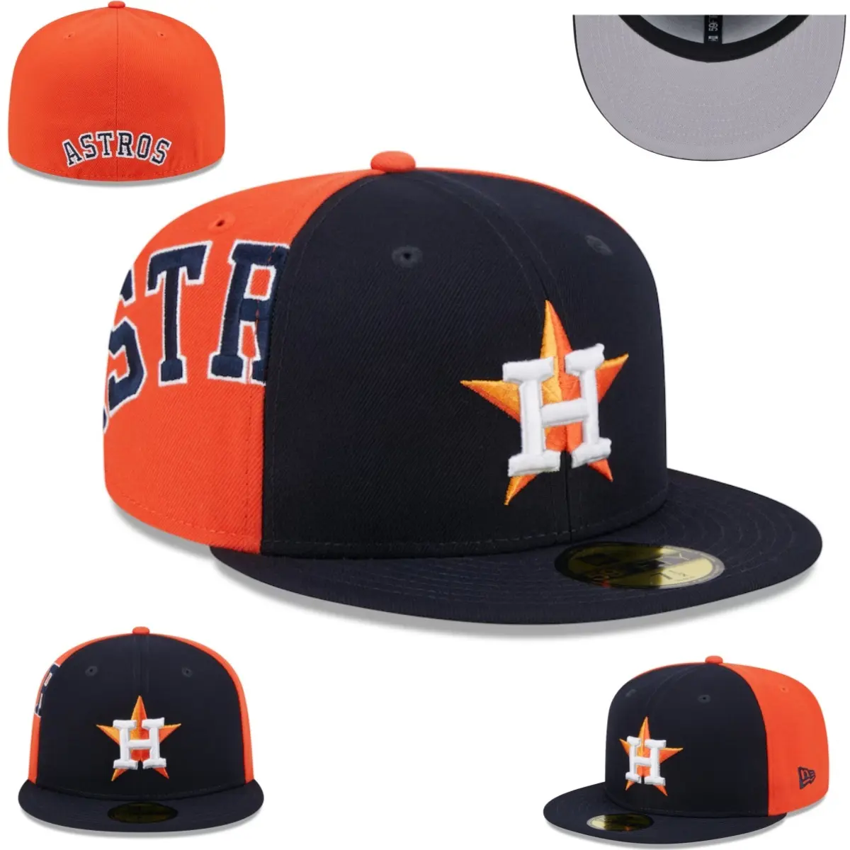 Official New Era MLB 59FIFTY Fitted Hat – Classic Flat Bill Baseball Cap with Premium Embroidered Logo " H "