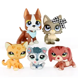 5PCS Mini Cat & Dog Figurines Set - Collectible Pet Toys with Cute Accessories, Great for Kids Pretend Play, Party Favors, Cake Toppers & Gifts