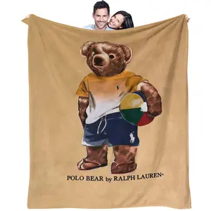 Bear Pattern Blanket, Daily Holiday Birthday Gift For Kids And Adults, Soft, Warm And Lightweight Plush Blanket, Suitable For Bed, Sofa, Car, Room Decoration