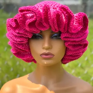 Ombré Crochet Ruffle Hat