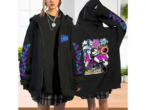 Jinx Arcane Streetwear Hoodie Zip Unisex Oversized Graphic Pullover Racing Inspired Sport Style Sweatshirt Gift for Car Lovers & Trendy Fans "