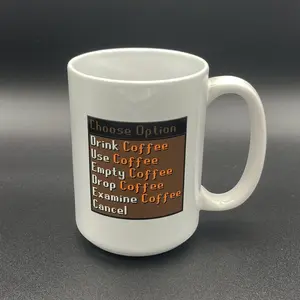 OSRS Coffee Mug, OSRS Coffee Menu Mug, Old School RuneScape Coffee Mug, Old School RuneScape Coffee Menu Mug