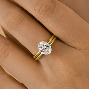 Maxine Sparkle 1.5ct Oval Cut Engagement Ring Set,Bridal Ring Set,5A Cubic Zirconia Women's Ring Jewelry,Wedding Ring Set for Daily,Travel,Proposal,Birthday,Anniversary, Engagement Rings