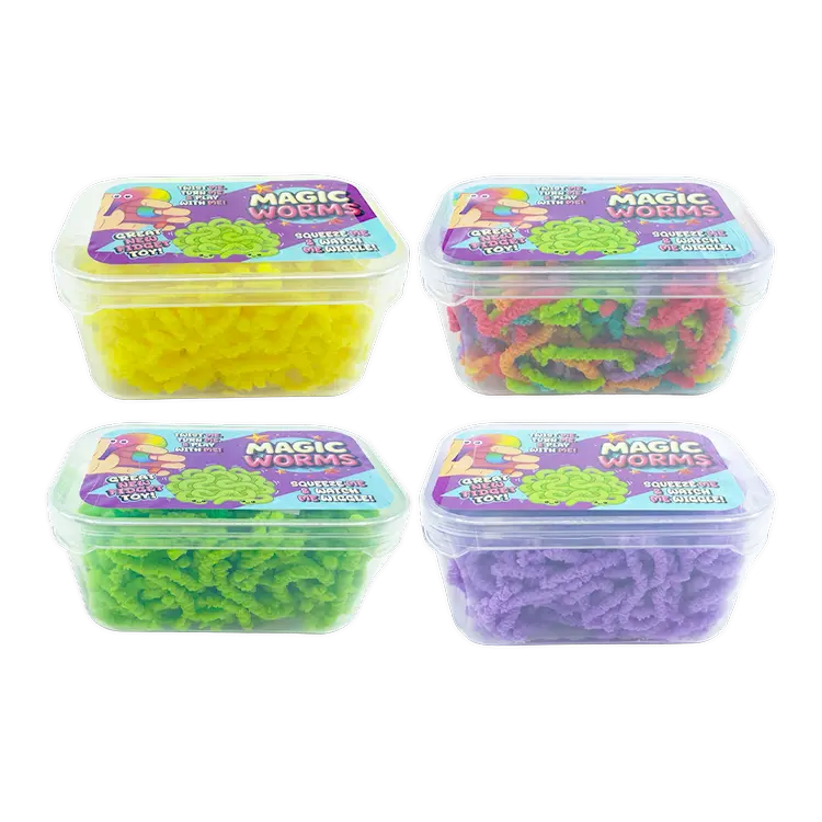 4PK Magic Wormz Fidget Toys Bundle, Stress Relief Fidgets for School Anxiety
