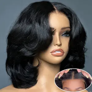 Glueless Wear & Go  Hair Wig - Pre-Plucked 4x4 HD Lace Front, Body Wave Natural Black Wig for Women & Men, All Ethnicities