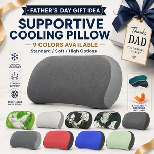 GEECO Firm Cervical Neck Pillow, Non-Memory Foam Tube-Fill Core, 72 Airflow Holes, 3-Layer Neck & Spine Support for Side & Back Sleepers, Father’s Day Gift