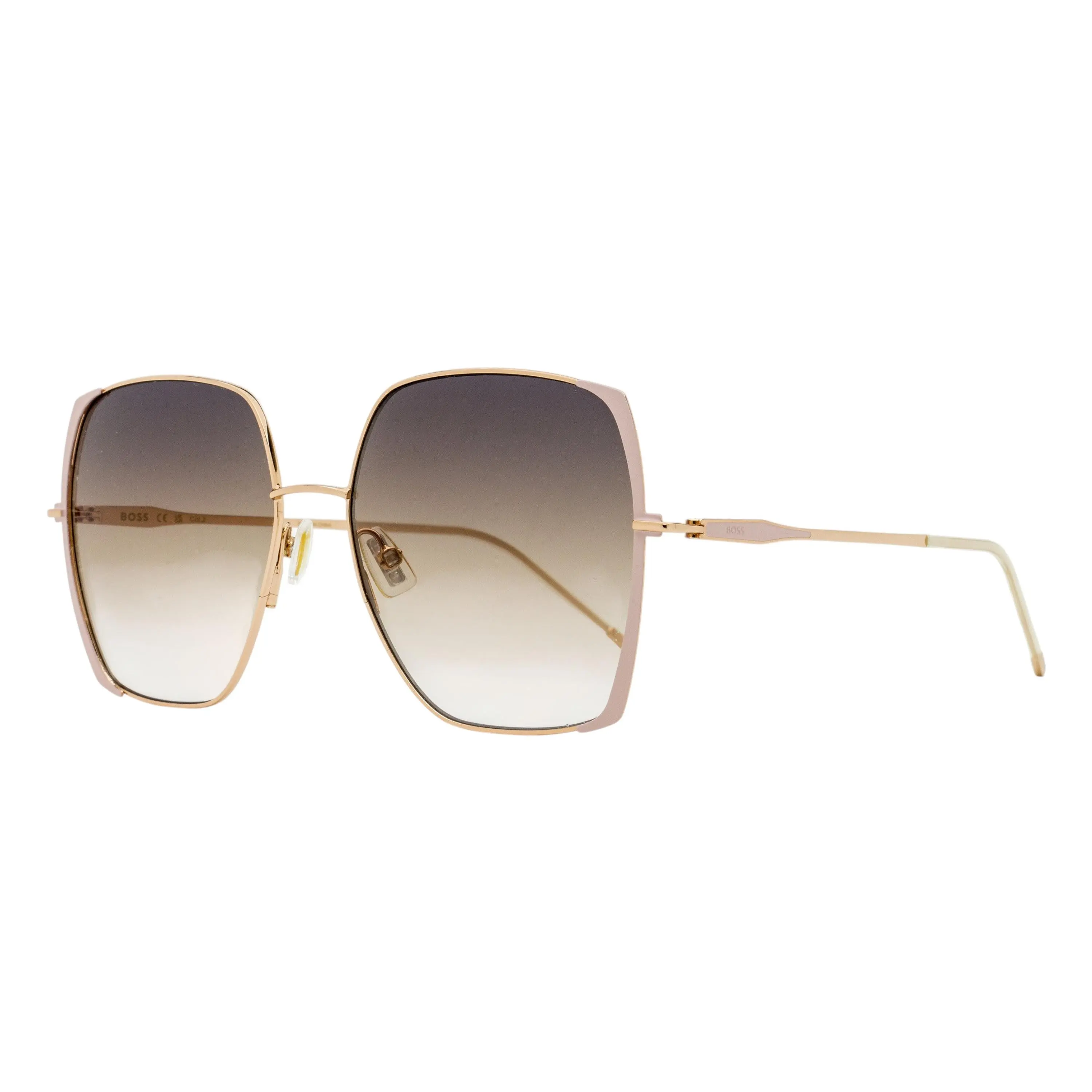 Boss Square Edge Sunglasses B1707S BKUPR Gold/Pink 58mm