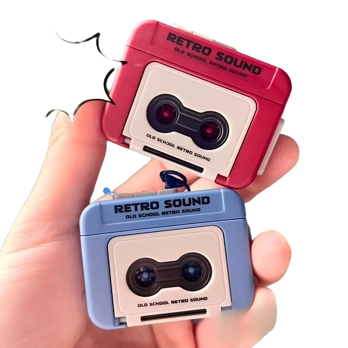 Retro Radio Shape Key chain Bag Charm, Plays Fixed Music, Short Recording Feature, Trendy Vintage Style Key Ring Accessory,Built-in Chinese pop songs