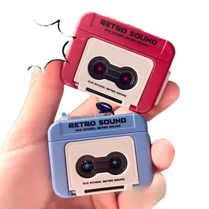 Retro Radio Shape Key chain Bag Charm, Plays Fixed Music, Short Recording Feature, Trendy Vintage Style Key Ring Accessory,Built-in Chinese pop songs